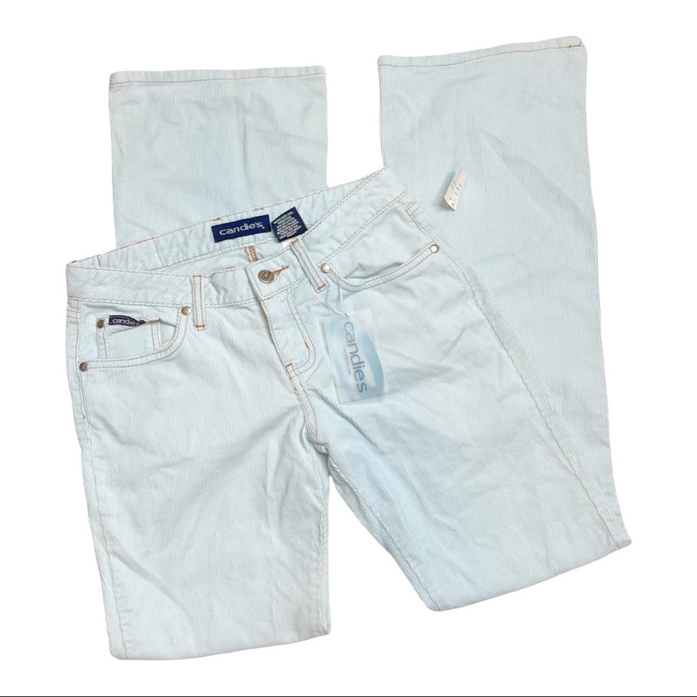 Vintage Y2K NWT Deadstock Candies Light Blue Flare Leg Corduroy Pants